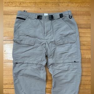 Men’s North Face Convertible Hiking Pants- Lg - Gray Zip Off Legs